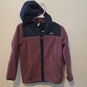 L.L. Bean Plum and Navy Sherpa Fleece Jacket